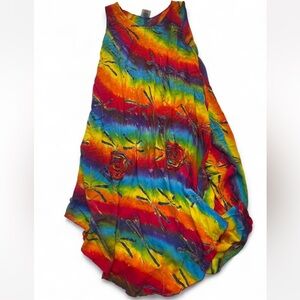 Vibrant Rainbow Sleeveless Dress